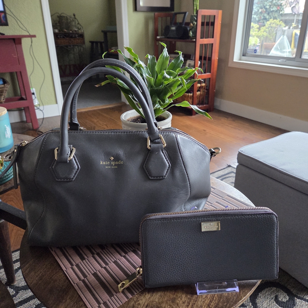 Kate Spade Gray Handbag and Wallet Set